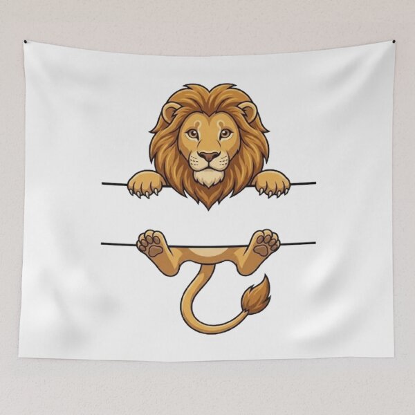 Item preview, Cute Peeking Lion Name Frame Split Monogram designed and sold by PetalsPaws.