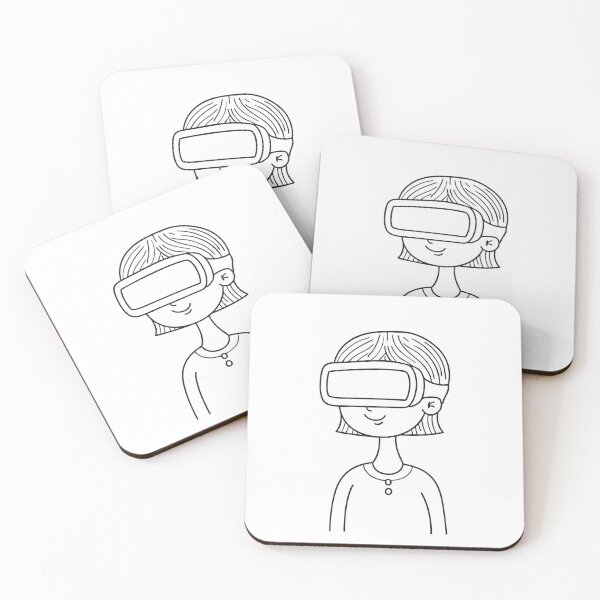 Item preview, A Girl wearing a virtual reality headset designed and sold by rasagamastore.