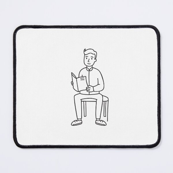 Item preview, A male visitor sitting in a waiting area with a brochure designed and sold by rasagamastore.