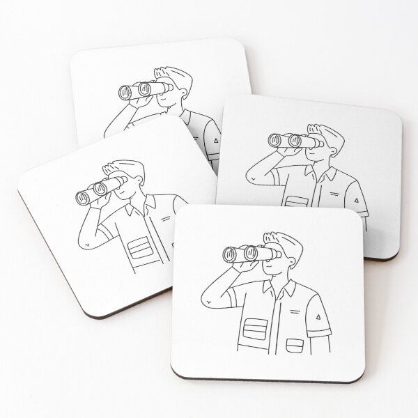 Item preview, A man looking through binoculars at a distant landscape designed and sold by rasagamastore.