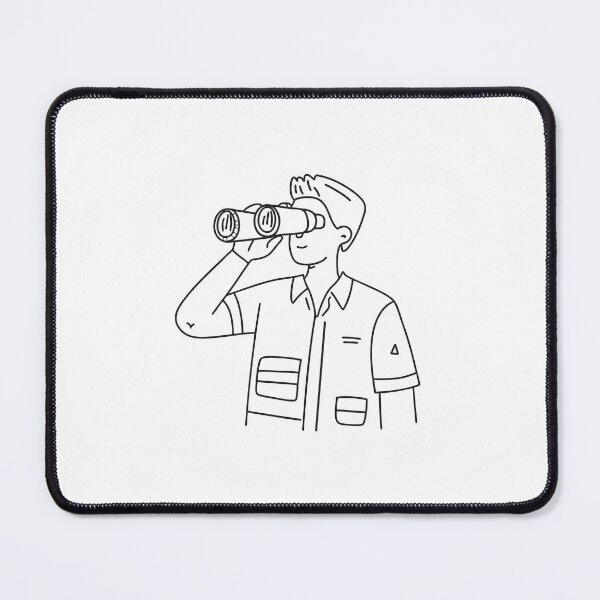 Item preview, A man looking through binoculars at a distant landscape designed and sold by rasagamastore.