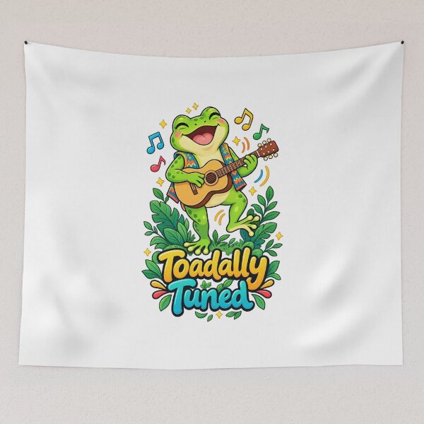 Item preview, Toadally Tuned – Cute Frog Guitar Cartoon designed and sold by Isliath.