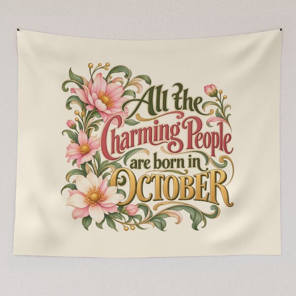 Item preview, All the Charming People Are Born in October Art Nouveau designed and sold by Fun In The Sun .