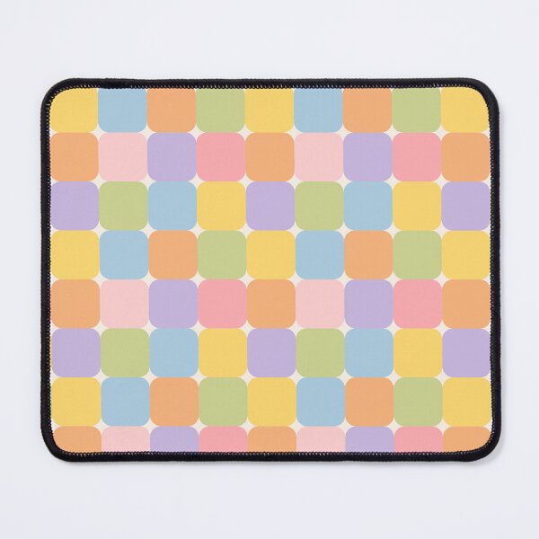 Item preview, Soft colourful mid-century modern geometric square grid in pastel colours designed and sold by PrettywithColor.