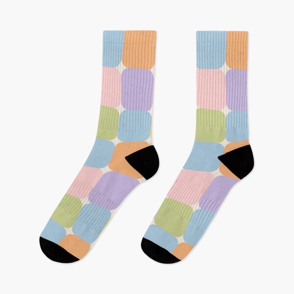 Item preview, Soft colourful mid-century modern geometric square grid in pastel colours designed and sold by PrettywithColor.