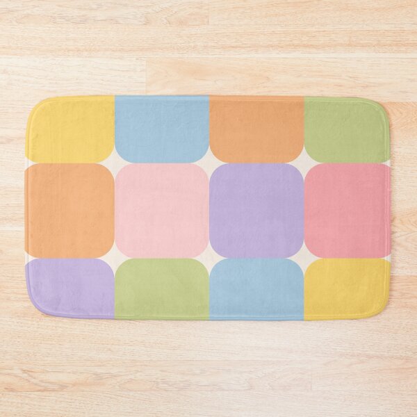 Item preview, Soft colourful mid-century modern geometric square grid in pastel colours designed and sold by PrettywithColor.