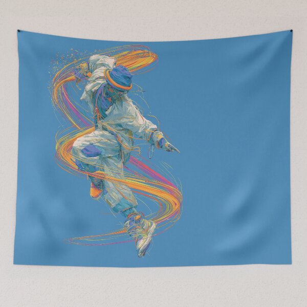 Item preview, Dynamic Colorful Line Art Dancer Illustration designed and sold by colorful-white.