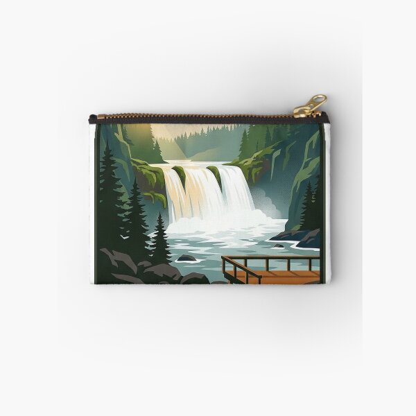 Item preview, Brooks Falls Katmai National Park Vintage WPA Sticker designed and sold by DetourDgn.
