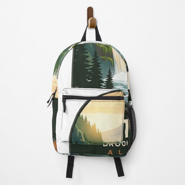 Item preview, Brooks Falls Katmai National Park Vintage WPA Sticker designed and sold by DetourDgn.
