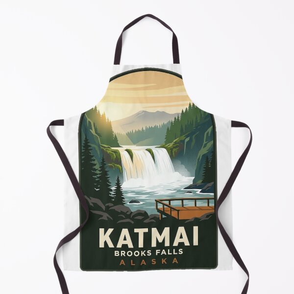 Item preview, Brooks Falls Katmai National Park Vintage WPA Sticker designed and sold by DetourDgn.