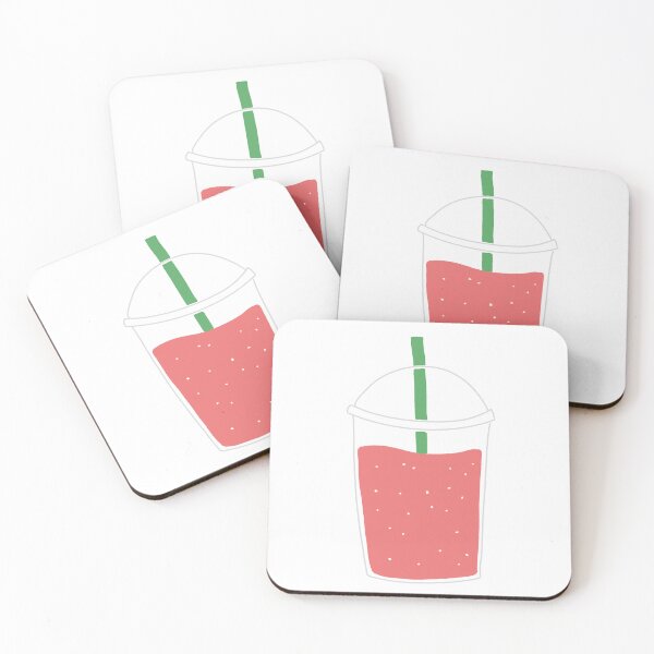 Item preview, Pink Strawberry Smoothie Cup Green Straw designed and sold by raun.draw.