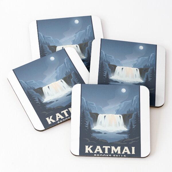 Item preview, Katmai National Park Brooks Falls Blue Hour Sticker designed and sold by DetourDgn.