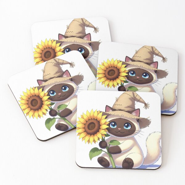 Item preview, Cute Scarecrow Ragdoll Cat Hugging Golden Sunflower designed and sold by pumsquare.