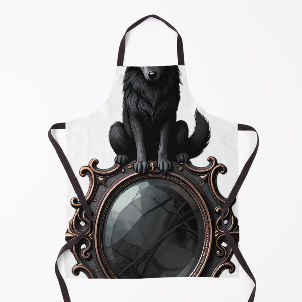 Item preview, Gothic Shadow Wolf Cub Carved Obsidian Mirror designed and sold by IllumeInk.