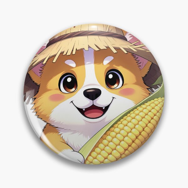 Item preview, Cute Scarecrow Corgi Puppy Hugging Sweet Harvest Corn designed and sold by pumsquare.