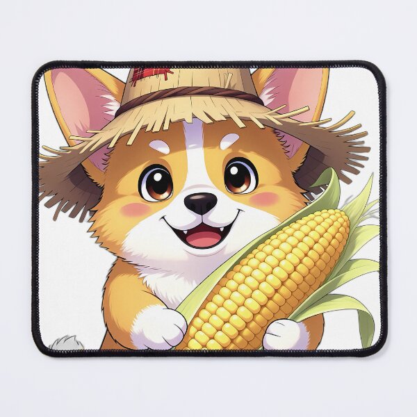 Item preview, Cute Scarecrow Corgi Puppy Hugging Sweet Harvest Corn designed and sold by pumsquare.