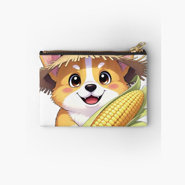 Item preview, Cute Scarecrow Corgi Puppy Hugging Sweet Harvest Corn designed and sold by pumsquare.