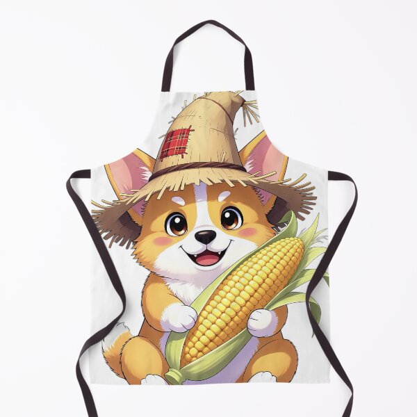 Item preview, Cute Scarecrow Corgi Puppy Hugging Sweet Harvest Corn designed and sold by pumsquare.