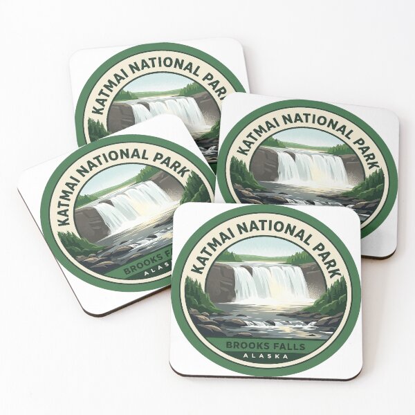 Item preview, Brooks Falls Katmai Circular Midday Park Sticker designed and sold by DetourDgn.