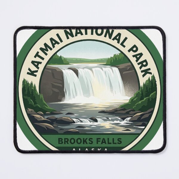 Item preview, Brooks Falls Katmai Circular Midday Park Sticker designed and sold by DetourDgn.