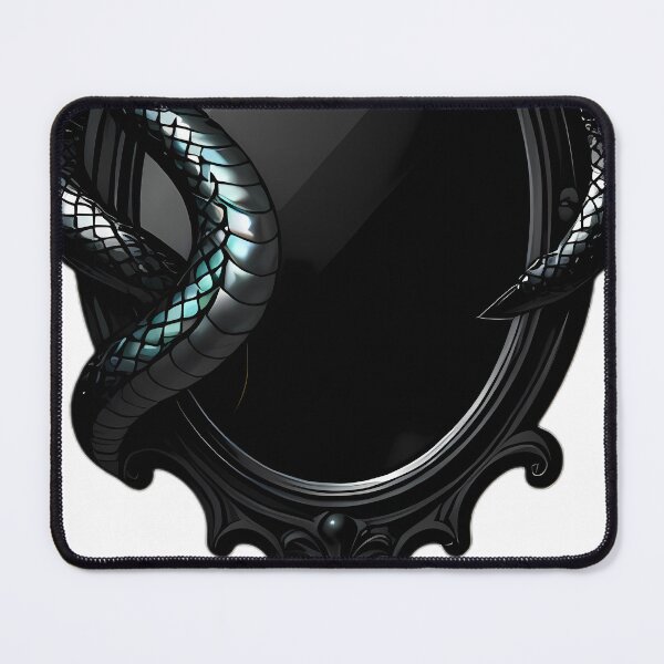 Item preview, Gothic Black Viper Serpent Coiled Obsidian Mirror designed and sold by IllumeInk.