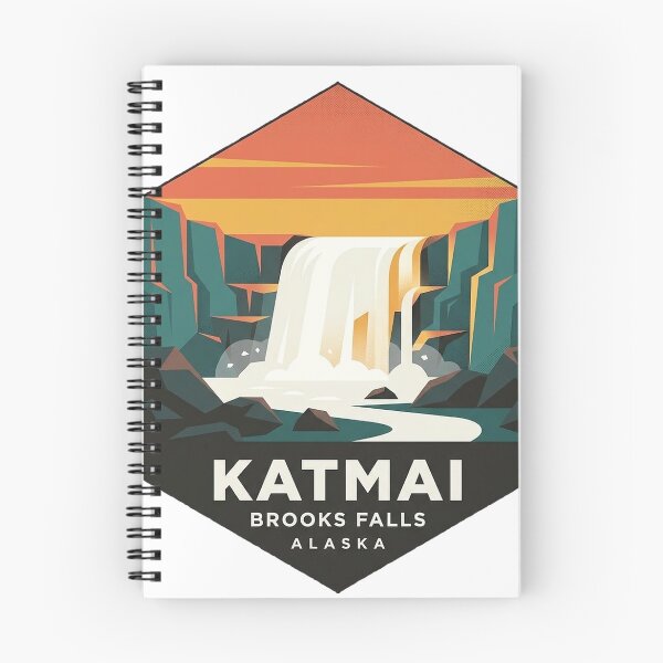 Item preview, Katmai Brooks Falls Sunset Geometric Hexagon Sticker designed and sold by DetourDgn.