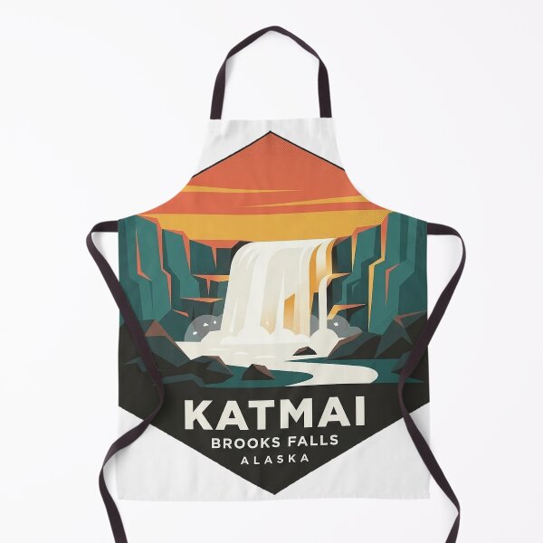 Item preview, Katmai Brooks Falls Sunset Geometric Hexagon Sticker designed and sold by DetourDgn.