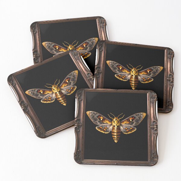 Item preview, Gothic Deaths-Head Hawkmoth Obsidian Scrying Mirror designed and sold by IllumeInk.
