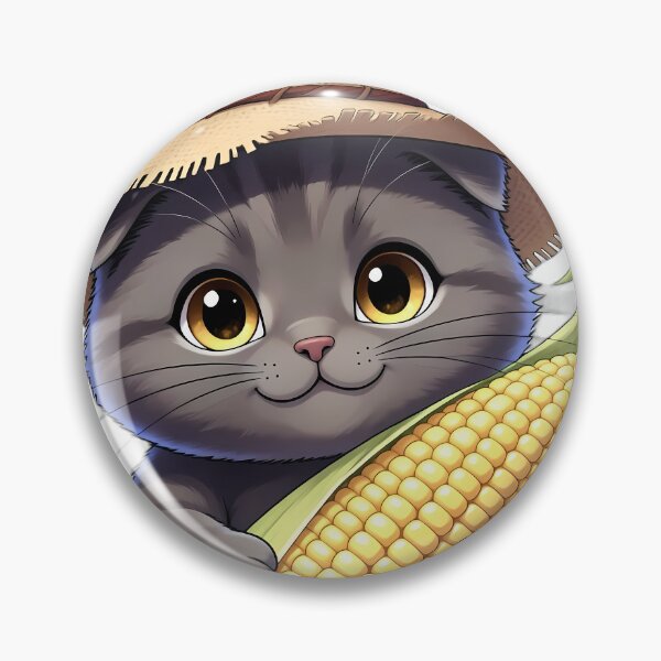 Item preview, Cute Scarecrow Scottish Fold Kitten Hugging Sweet Harvest Corn designed and sold by pumsquare.