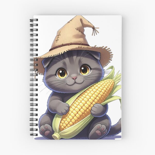 Item preview, Cute Scarecrow Scottish Fold Kitten Hugging Sweet Harvest Corn designed and sold by pumsquare.