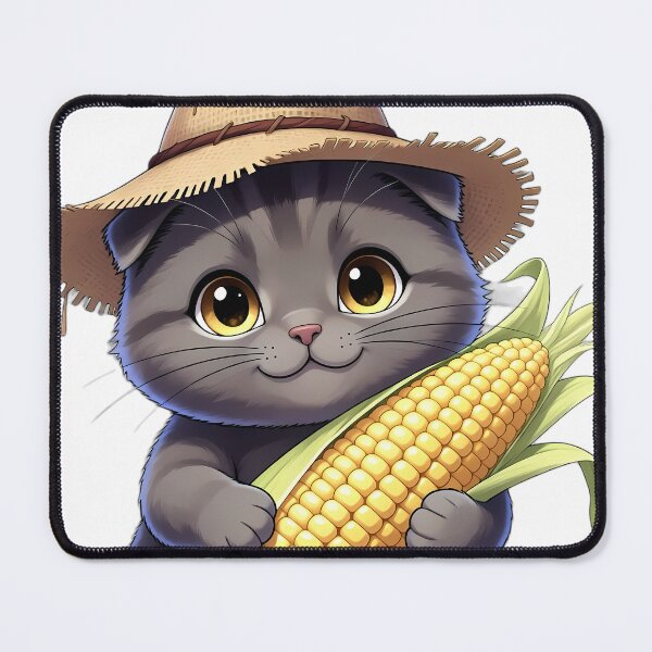 Item preview, Cute Scarecrow Scottish Fold Kitten Hugging Sweet Harvest Corn designed and sold by pumsquare.