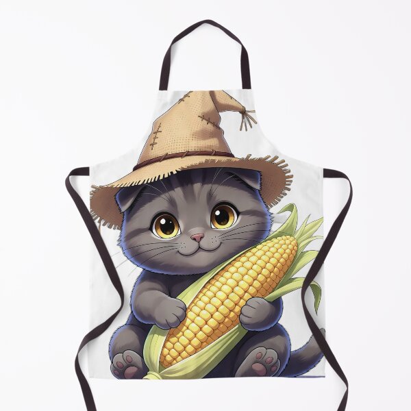 Item preview, Cute Scarecrow Scottish Fold Kitten Hugging Sweet Harvest Corn designed and sold by pumsquare.
