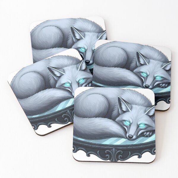 Item preview, Gothic Silver Fox Slumbering Obsidian Mirror designed and sold by IllumeInk.