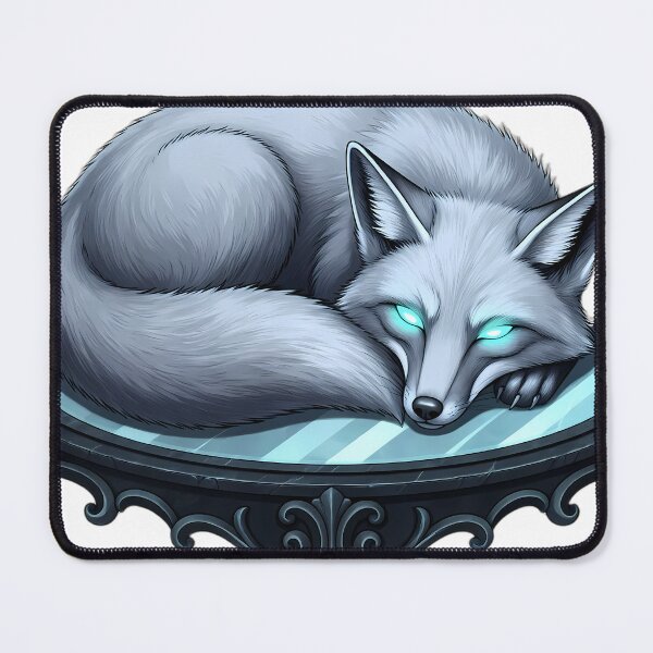 Item preview, Gothic Silver Fox Slumbering Obsidian Mirror designed and sold by IllumeInk.