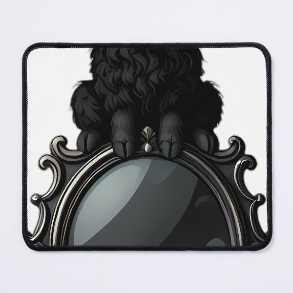 Item preview, Gothic Black Goat Kid Carved Pewter Scrying Mirror designed and sold by IllumeInk.