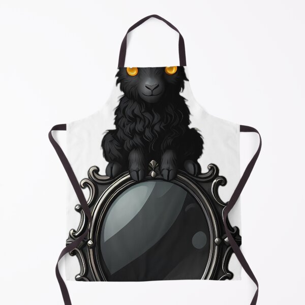 Item preview, Gothic Black Goat Kid Carved Pewter Scrying Mirror designed and sold by IllumeInk.