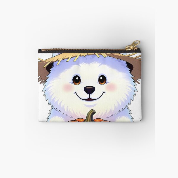 Item preview, Cute Scarecrow Samoyed Puppy Hugging Autumn Pumpkin designed and sold by pumsquare.