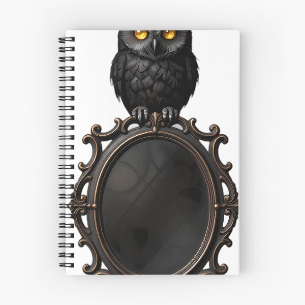 Item preview, Gothic Screech Owl Velvet Brass Scrying Mirror designed and sold by IllumeInk.