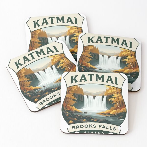 Item preview, Brooks Falls Katmai Autumn Crest Badge Sticker designed and sold by DetourDgn.