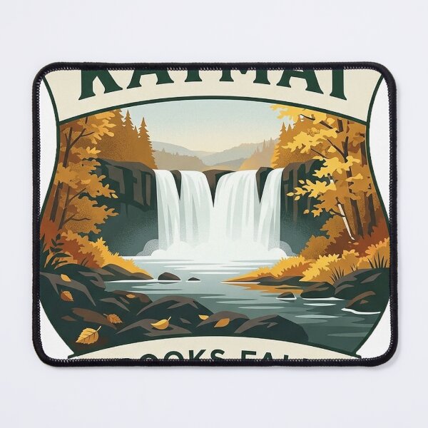 Item preview, Brooks Falls Katmai Autumn Crest Badge Sticker designed and sold by DetourDgn.