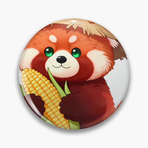 Item preview, Cute Scarecrow Red Panda Hugging Autumn Harvest Corn designed and sold by pumsquare.