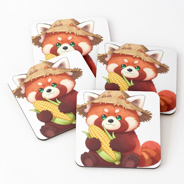 Item preview, Cute Scarecrow Red Panda Hugging Autumn Harvest Corn designed and sold by pumsquare.