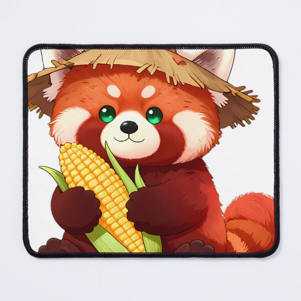 Item preview, Cute Scarecrow Red Panda Hugging Autumn Harvest Corn designed and sold by pumsquare.