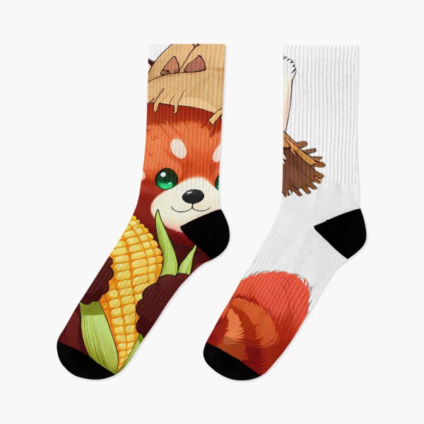 Item preview, Cute Scarecrow Red Panda Hugging Autumn Harvest Corn designed and sold by pumsquare.