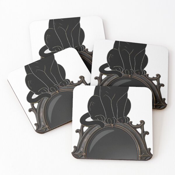 Item preview, Gothic Black Panther Cub Obsidian Scrying Mirror designed and sold by IllumeInk.