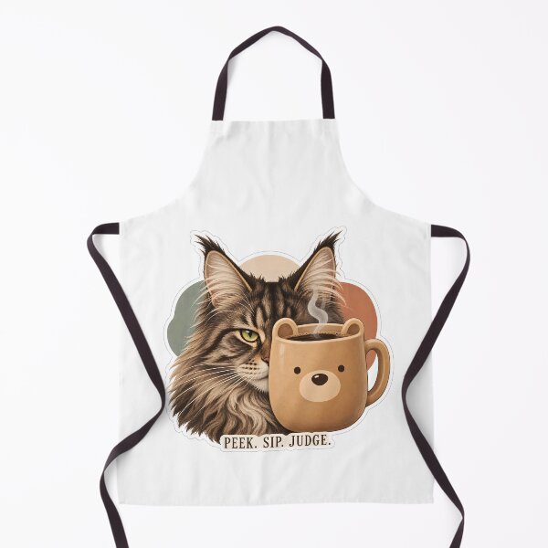 Item preview, Peek Sip Judge – Funny Maine Coon coffee Mug Cat designed and sold by Jaani-T.