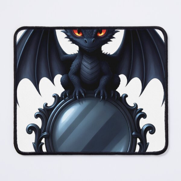 Item preview, Gothic Drake Dragon Hatchling Baroque Scrying Mirror designed and sold by IllumeInk.