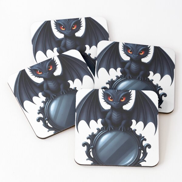 Item preview, Gothic Drake Dragon Hatchling Baroque Scrying Mirror designed and sold by IllumeInk.