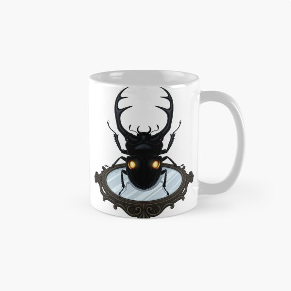 Item preview, Gothic Stag Beetle Polished Bronze Scrying Mirror designed and sold by IllumeInk.