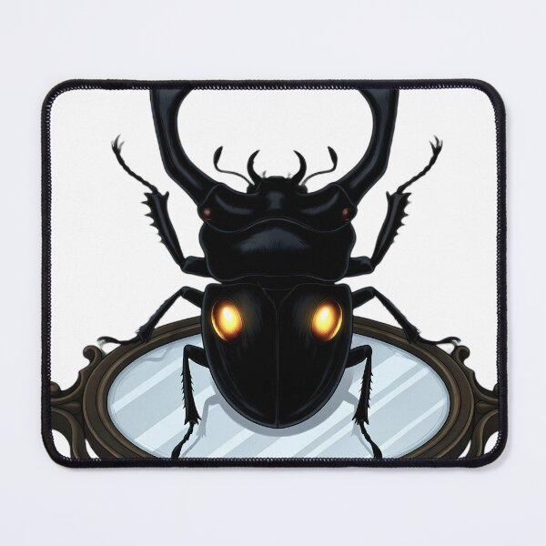 Item preview, Gothic Stag Beetle Polished Bronze Scrying Mirror designed and sold by IllumeInk.